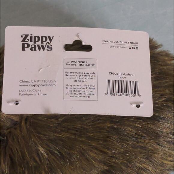 Zippy Paws Hedgehog Squeaky Plush Dog Toy - NWT - Picture 8 of 12